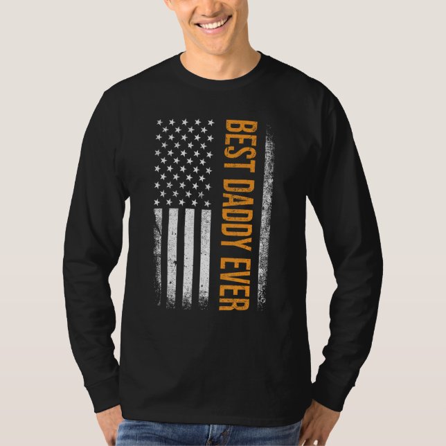 Camiseta Best daddy ever US american flag for father s day (Anverso)