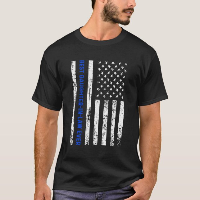 Camiseta Best Daughter In Law Ever Retro American Flag Boys (Anverso)