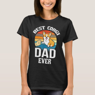 Camiseta Best Dog Dad Ever Corgi Retro Vintage