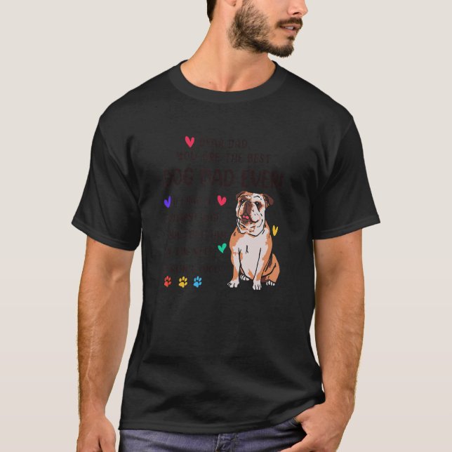 Camiseta Best Dog Dad Ever Cute English Bulldog Fathers For (Anverso)