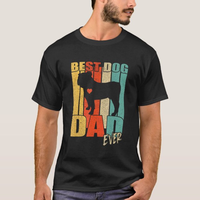 Camiseta Best Dog Dad Ever English Bulldog Fathers Day Vint (Anverso)