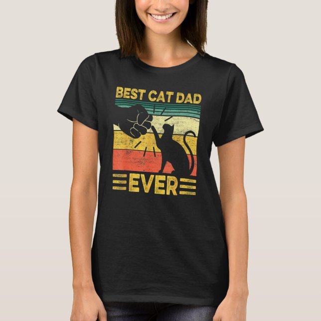 Camiseta Best Dog Dad Ever Retro Dog Daddy Paw Fist Bump Fa (Anverso)