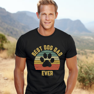 Camiseta Best Dog Dad Ever – Vintage Dog Paw Print 