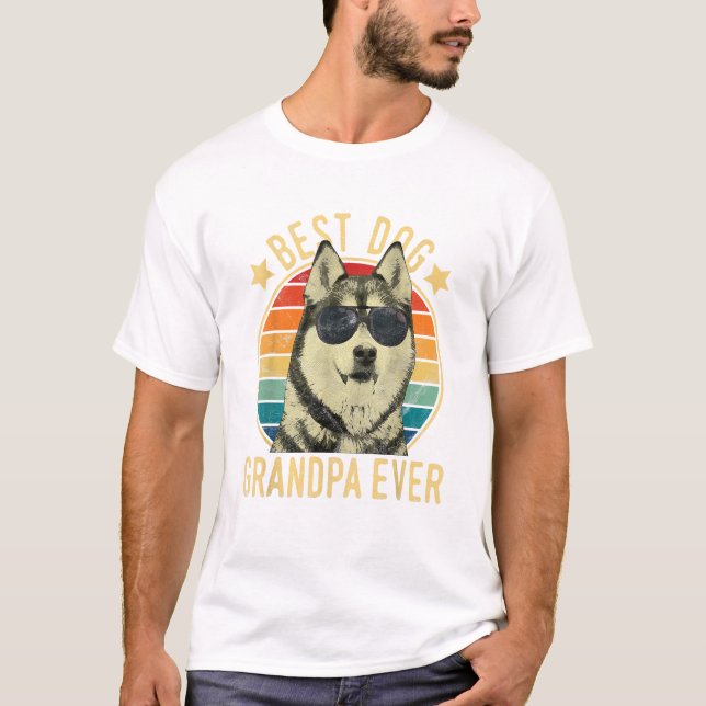 Camiseta Best Dog Grandpa Ever Siberian (Anverso)