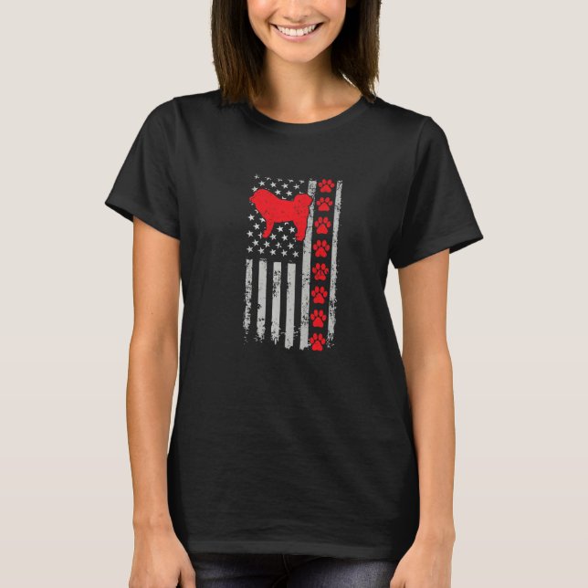 Camiseta Best Firefighter Do Khyi Mom Dad Ever Us Flag Dog  (Anverso)