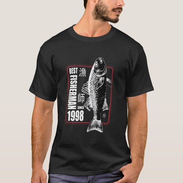 Camiseta Best Fisher Since 1998 Fishing 25Th 25 (Anverso)