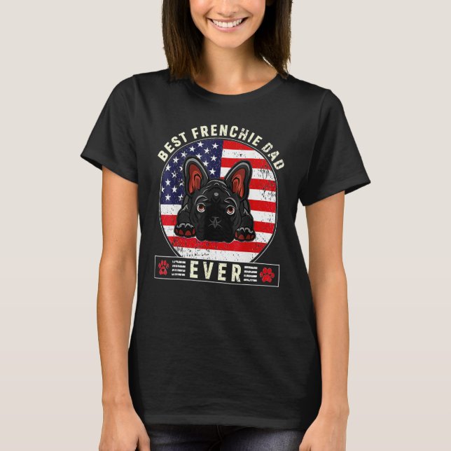 Camiseta Best Frenchie Dad Design Men Father French Bulldog (Anverso)