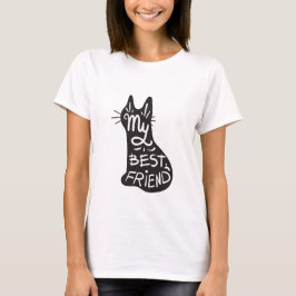 Camiseta Best Friend Is My Cat Funny Black Cat Quote 