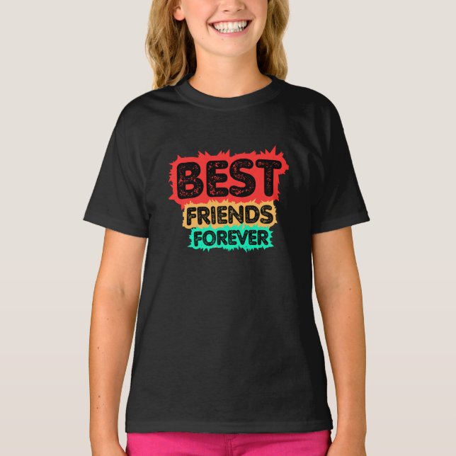 CAMISETA BEST FRIENDS FOREVER RETRO FRIENDS, FRIENDSHIP (Anverso)