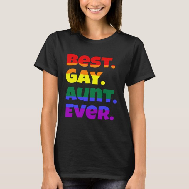 Camiseta Best Gay Aunt Ever LGBTQ Gay Pride Flag Month Rain (Anverso)