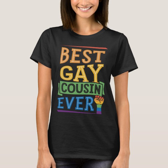 Camiseta Best Gay Cousin Ever Cute  Gay Pride Family (Anverso)