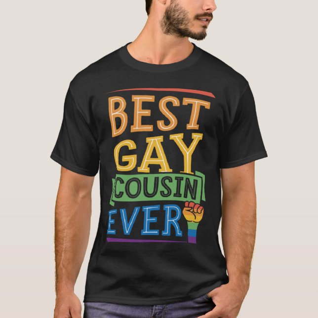 Camiseta Best Gay Cousin Ever Cute  Gay Pride Family (Anverso)