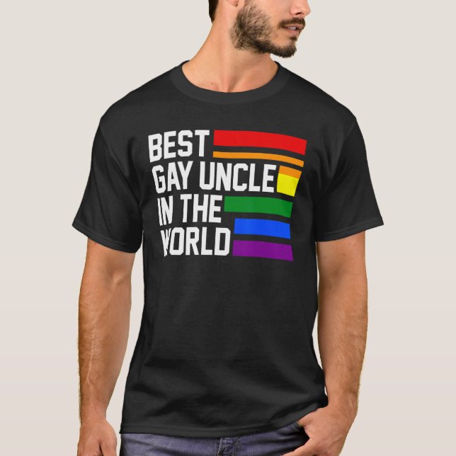 Camiseta best gay uncle in the world LGBTQ Gay Pride (Anverso)