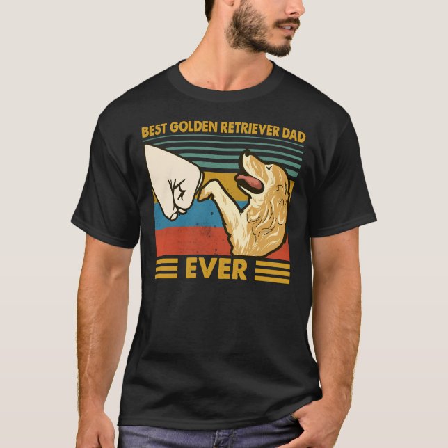 Camiseta Best Golden Retriever Dad Ever Classic (Anverso)