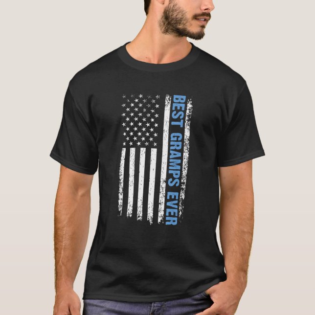 Camiseta Best Gramps Ever 4th Of July American Flag USA Pat (Anverso)