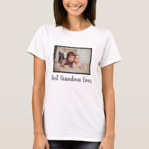 Camiseta Best grandma ever family custom photo white