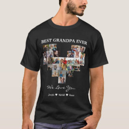 Camiseta Best Grandpa Ever Custom Photos Grandchildren Name