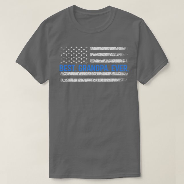 Camiseta Best Grandpa Ever Shirt US American Flag Gifts Fat (Diseño del anverso)