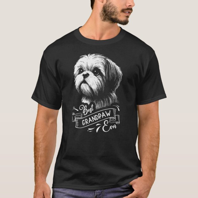 Camiseta Best Grandpaw Ever Shih Tzu Dog Grandpa (Anverso)