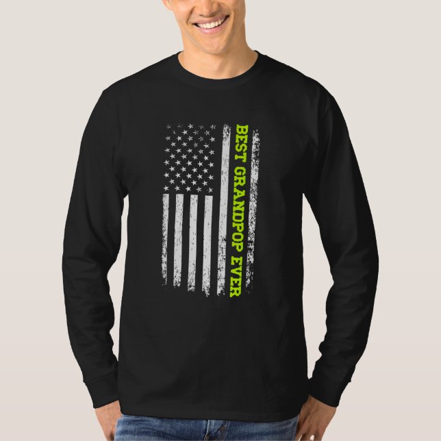 Camiseta Best Grandpop Ever 4th Of July American Flag Patri (Anverso)