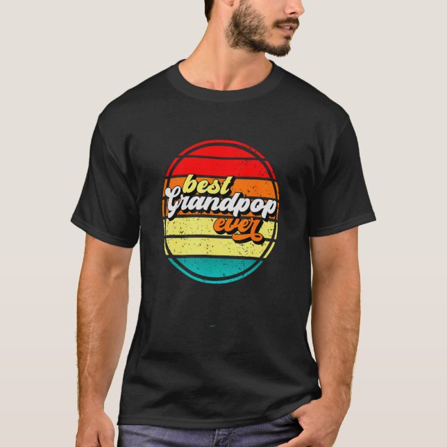 Camiseta Best Grandpop Ever Father s Day Grandpa Retro Vint (Anverso)