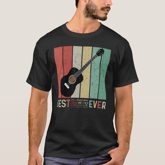 Camiseta best guitar dad ever chords best dad guitar dad Re (Anverso)