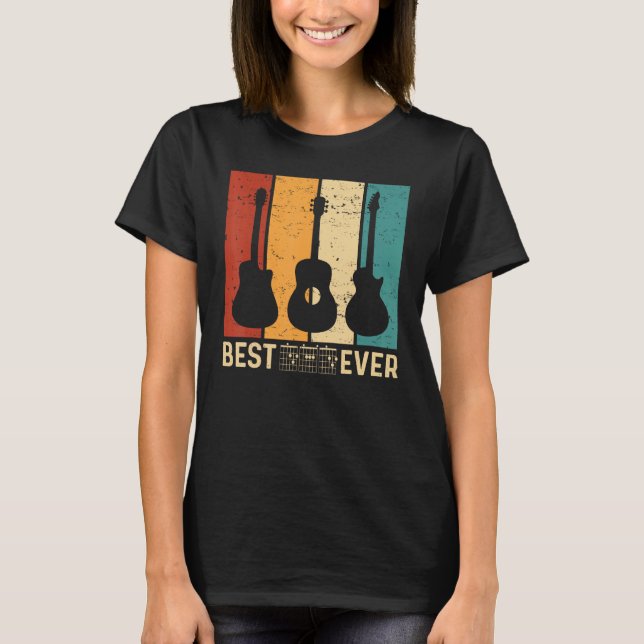 Camiseta best guitar dad ever chords best dad guitar dad Re (Anverso)