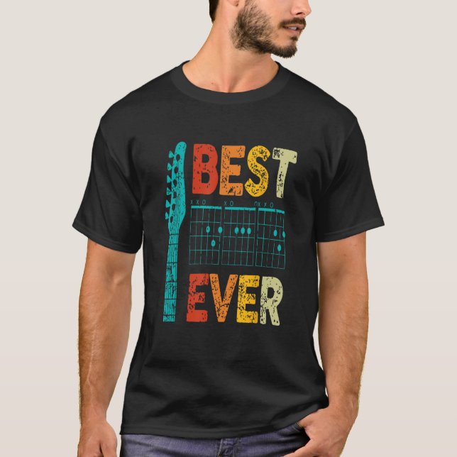 Camiseta Best guitar dad ever guitar chords for guitar (Anverso)