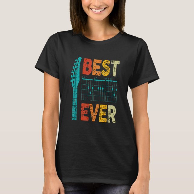 Camiseta Best guitar dad ever guitar chords for guitar (Anverso)