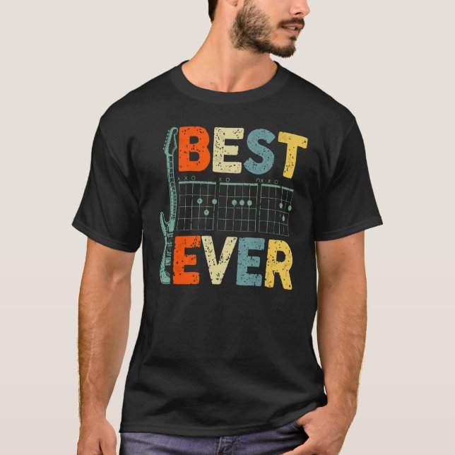 Camiseta Best Guitar Dad Ever Guitarist Father Day Chord  G (Anverso)