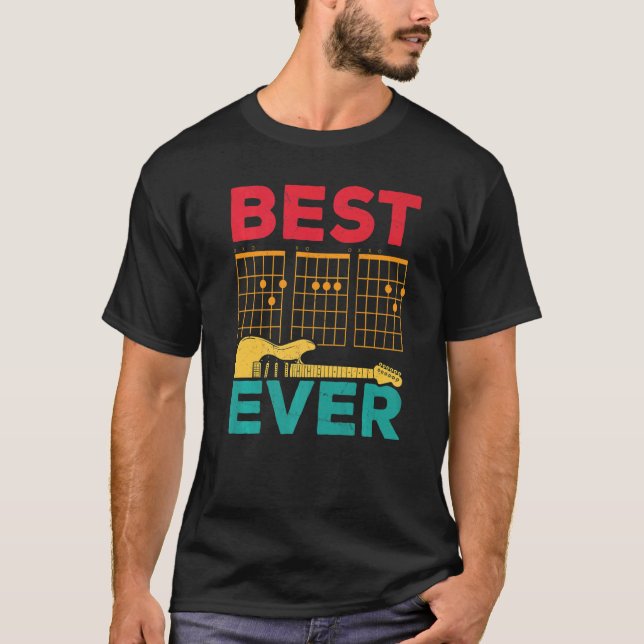 Camiseta Best Guitar Dad Ever Musician Papa (Anverso)