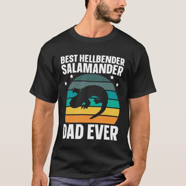 Camiseta Best Hellbender Salamander Dad Biologist Retro (Anverso)