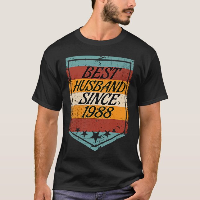 Camiseta Best Husband since 1988 wedding married 1988 marri (Anverso)