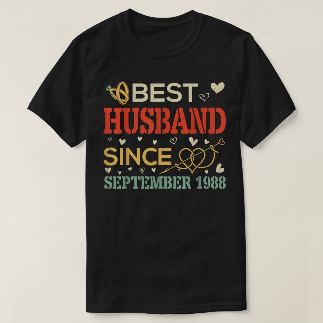 Camiseta Best Husband Since September 1988 Wedding Married  (Diseño del anverso)
