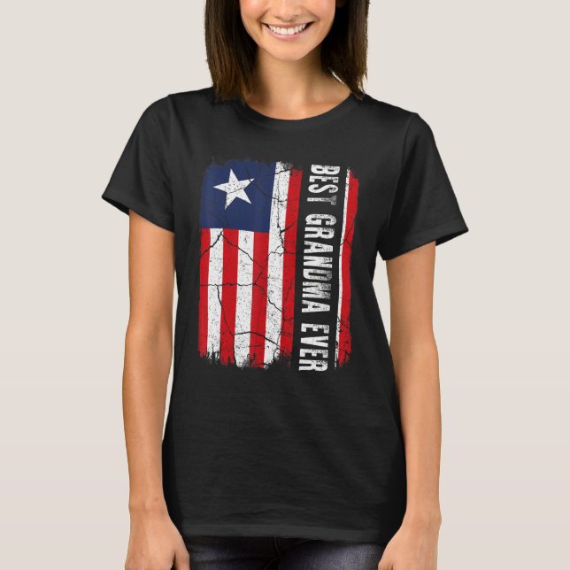 Camiseta Best Liberian Grandma Ever Liberia Flag Mother's D (Anverso)