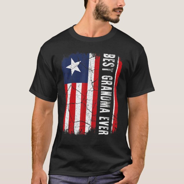 Camiseta Best Liberian Grandma Ever Liberia Flag Mother's D (Anverso)