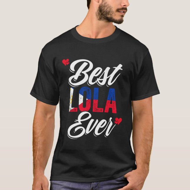 Camiseta Best Lola Ever Awesome Pinoy Love For Philippine G (Anverso)