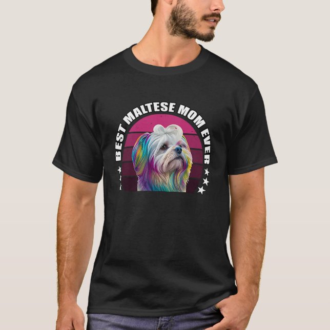 Camiseta Best Maltese Mom Ever Cute Maltese Mom Dog  Pop  9 (Anverso)