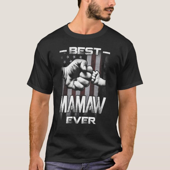 Camiseta Best Mamaw Ever Fist bump USA Flag Mother's Day (Anverso)