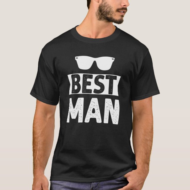 Camiseta Best Man Wedding Groomsmen  Bridal Bachelor Party  (Anverso)