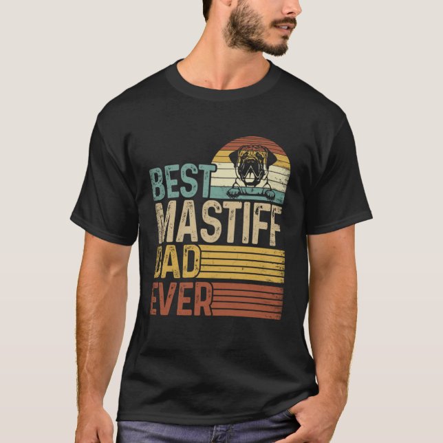 Camiseta Best Mastiff Dad Ever Retro Fathers Day (Anverso)