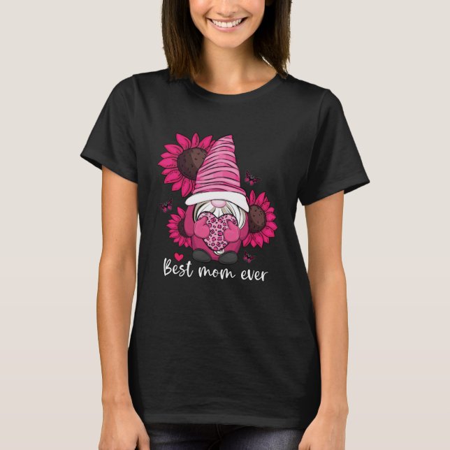 Camiseta Best Mom Ever Happy Mothers Day 2023 Gnomies Leopa (Anverso)