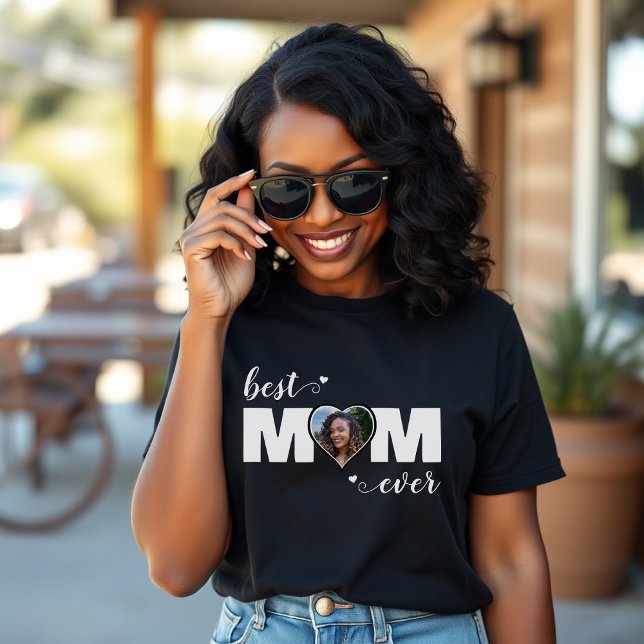 Camiseta Best Mom Ever Heart Photo Mother's Day (Best Mom Ever Heart Photo Mother's Day T-Shirt
)