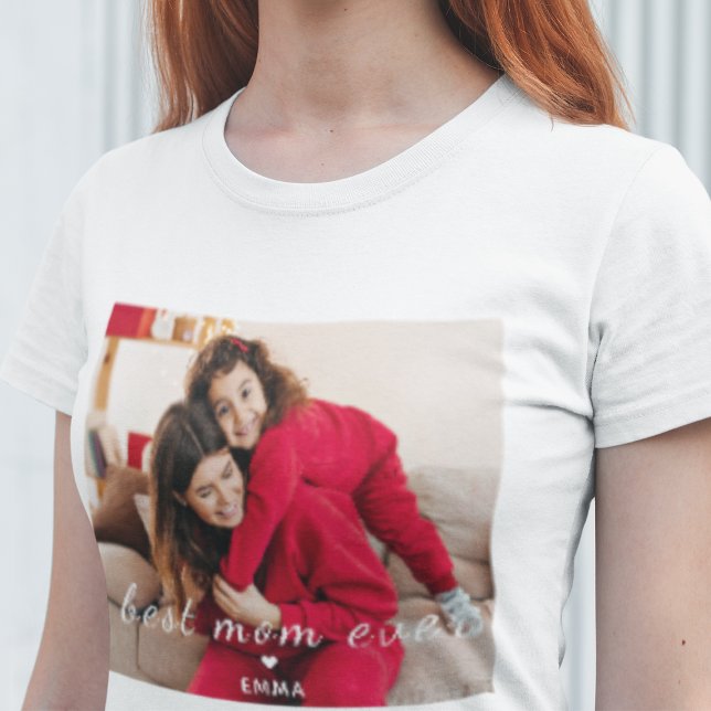 Camiseta Best Mom Ever l Custom Photo & Text Typography (Subido por el creador)