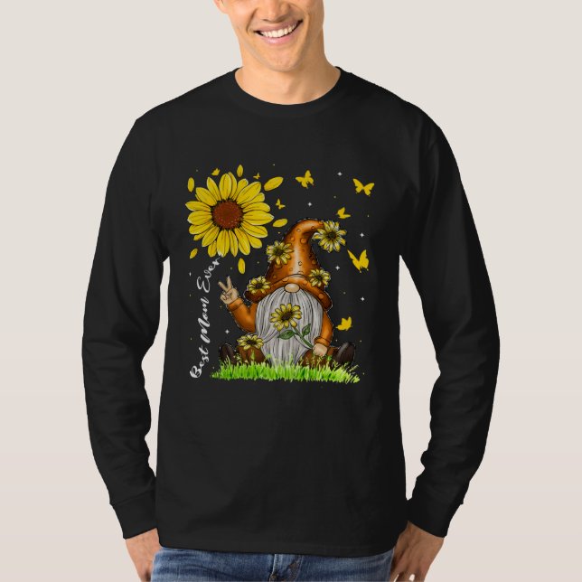 Camiseta Best Mom Ever Sunflower Gnome  Cute Mother s Day (Anverso)