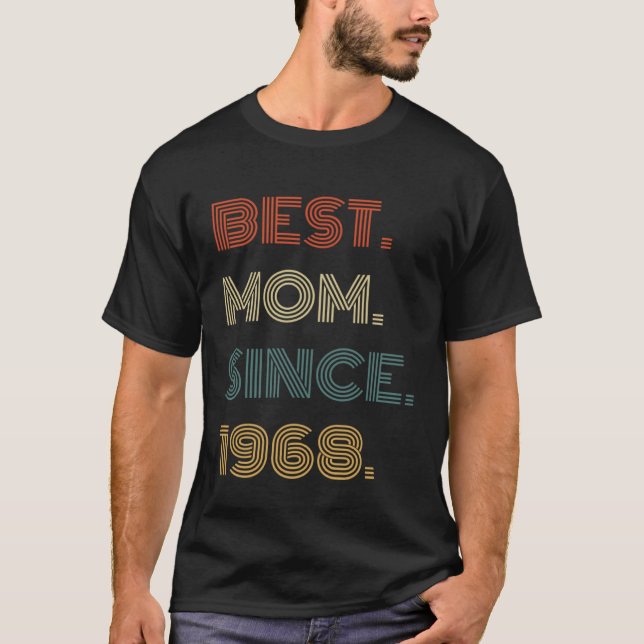 Camiseta Best Mom Since 1968 Outfit for Her Women Retro Vin (Anverso)