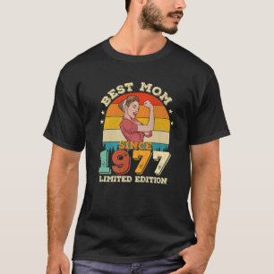 Camiseta Best Mom Since 1977 Son Daughter Matching Bday Mot