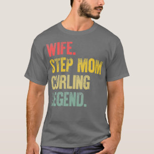 Camiseta Best Mother Women Funny Gift Wife Step Mom Curling