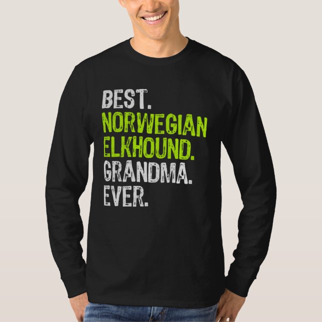 Camiseta Best Norwegian Elkhound Grandma Ever Dog (Anverso)