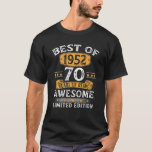 Camiseta Best Of 1952 70 Years Old Gifts 70Th Birthday Gift<br><div class="desc">Best Of 1952 70 Years Old Gifts 70th Birthday Gift For Men</div>